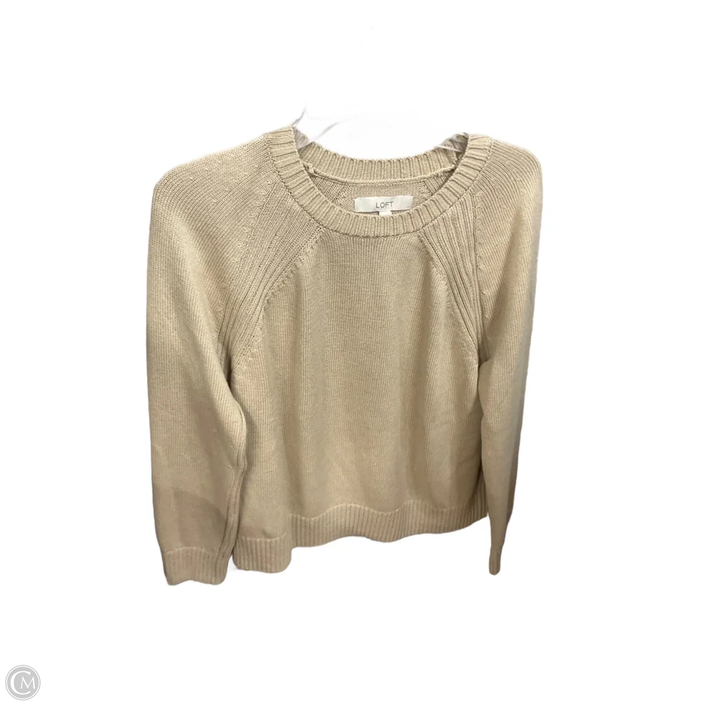 Top Long Sleeve Basic By Loft In Beige, Size: M