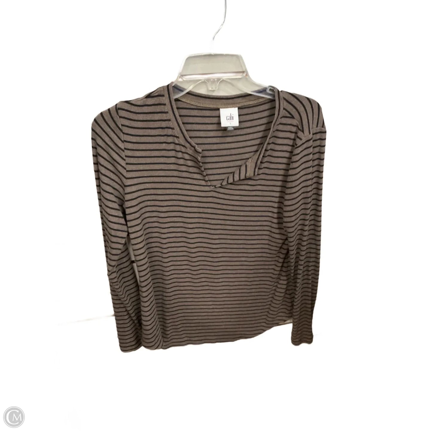 Top Long Sleeve By Cabi In Striped Pattern, Size: S