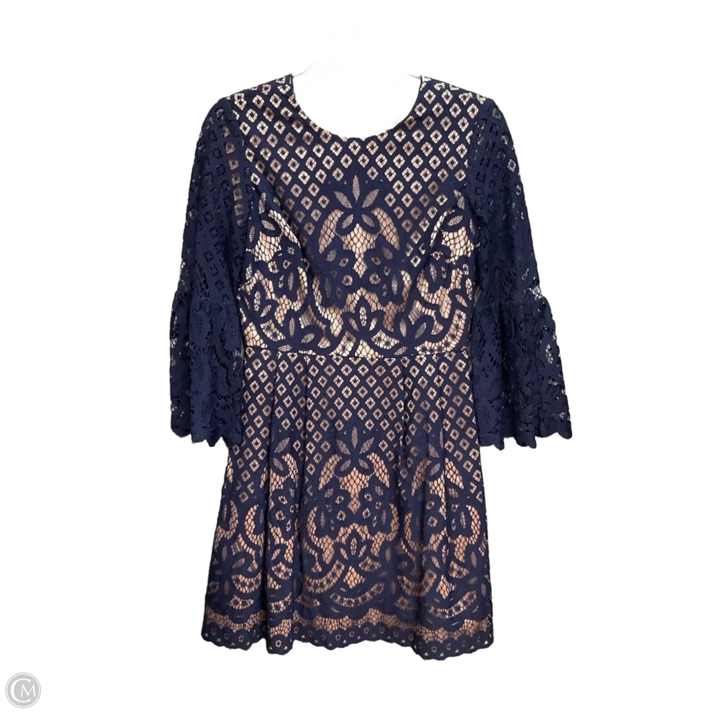 Dress Casual Midi By Eliza J In Blue & Cream, Size: Xs