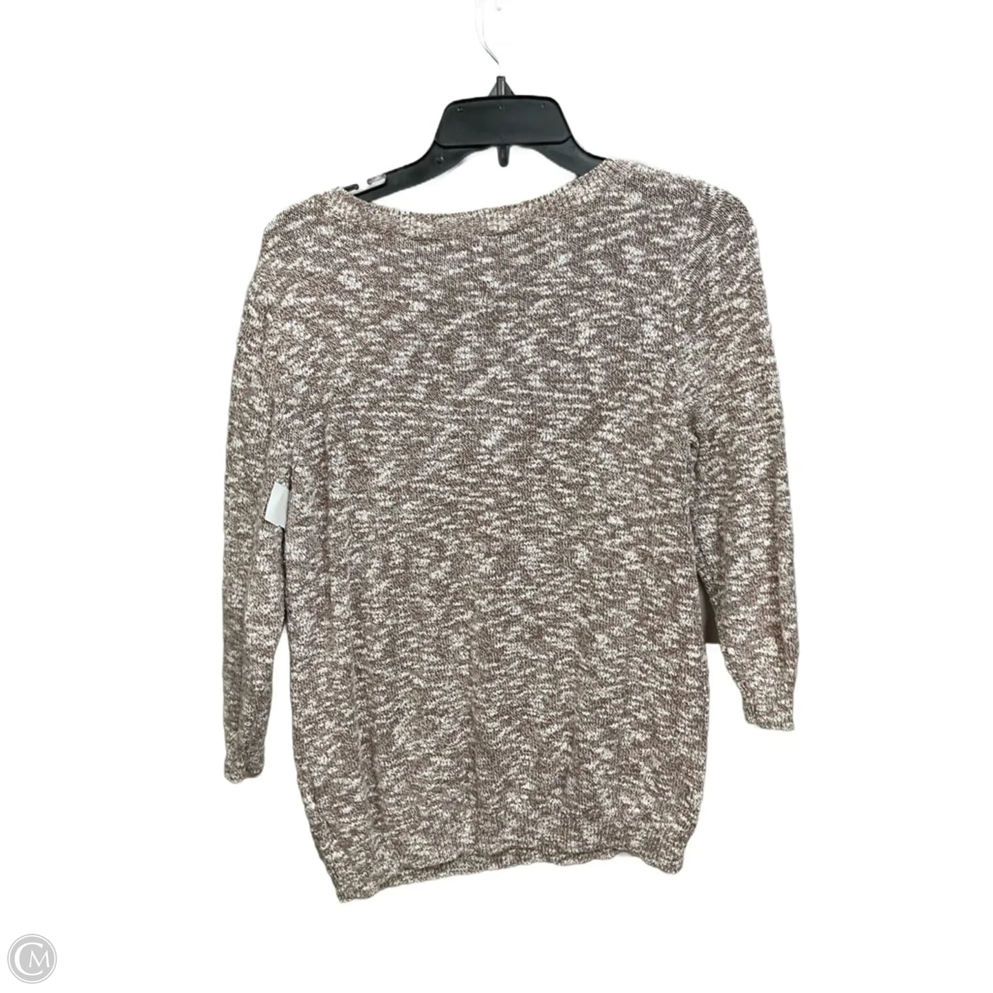 Top 3/4 Sleeve Basic By Old Navy In Tan & White, Size: L