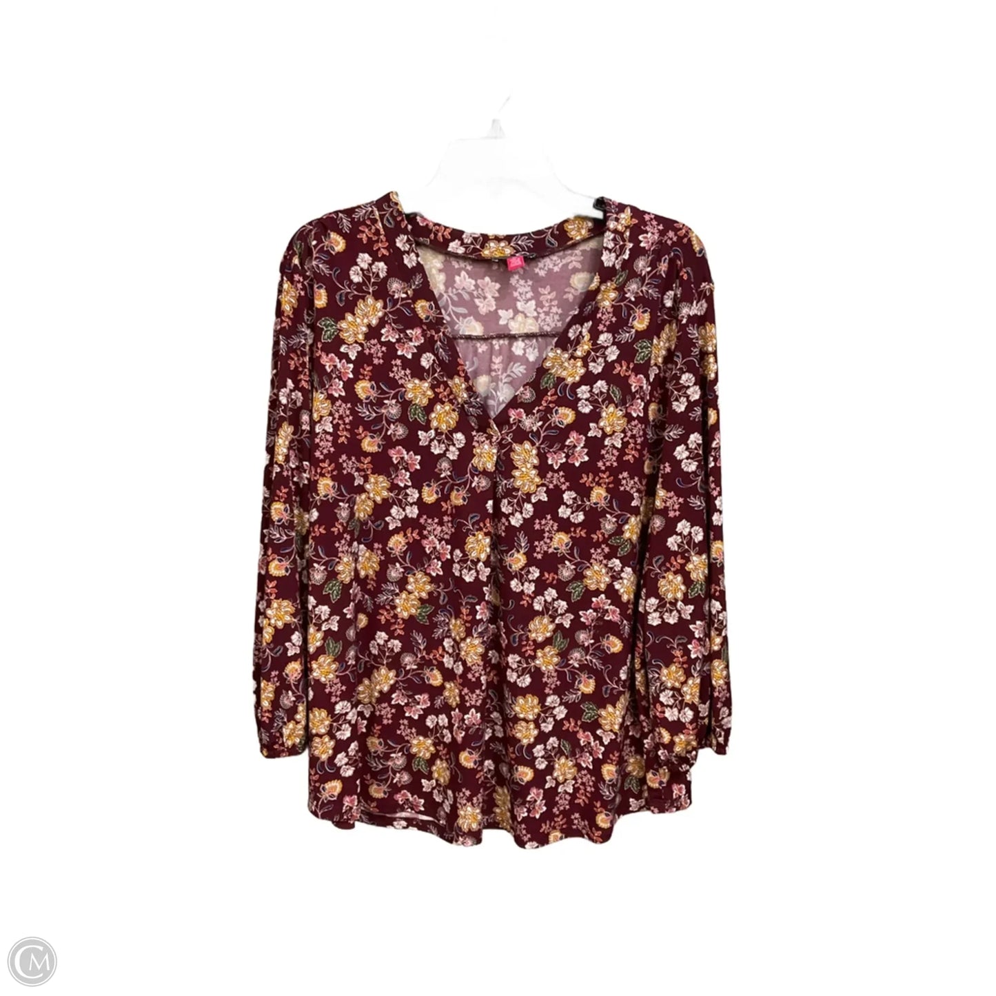 Top 3/4 Sleeve By Vince Camuto In Floral Print, Size: Xl