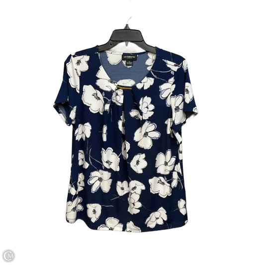 Top Short Sleeve By Liz Claiborne In Floral Print, Size: L