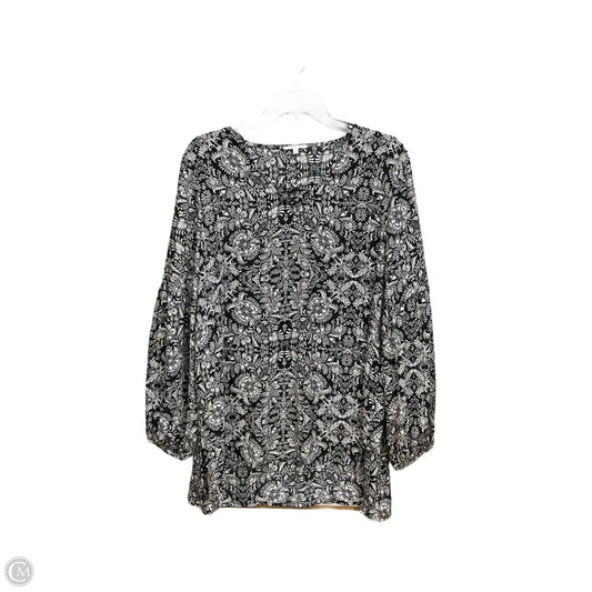 Blouse Long Sleeve By Maurices In Black & White, Size: L