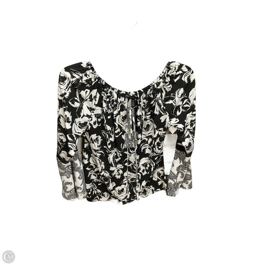 Blouse Long Sleeve By White House Black Market In Black & White, Size: Xs