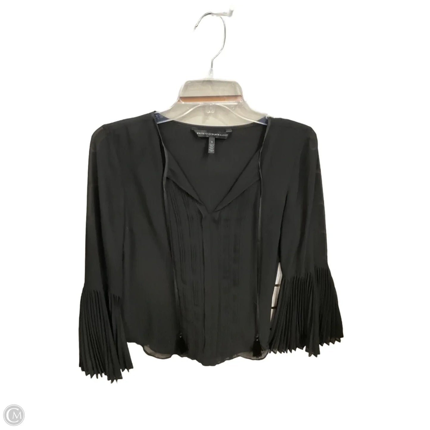 Blouse Long Sleeve By White House Black Market In Black, Size: Xs