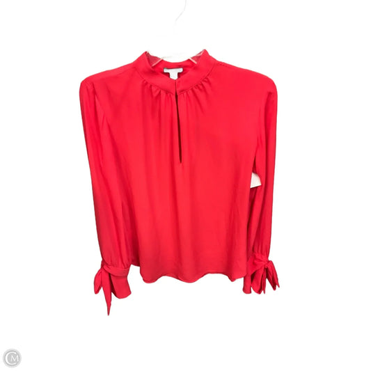 Blouse Long Sleeve By Ann Taylor In Red, Size: Xs