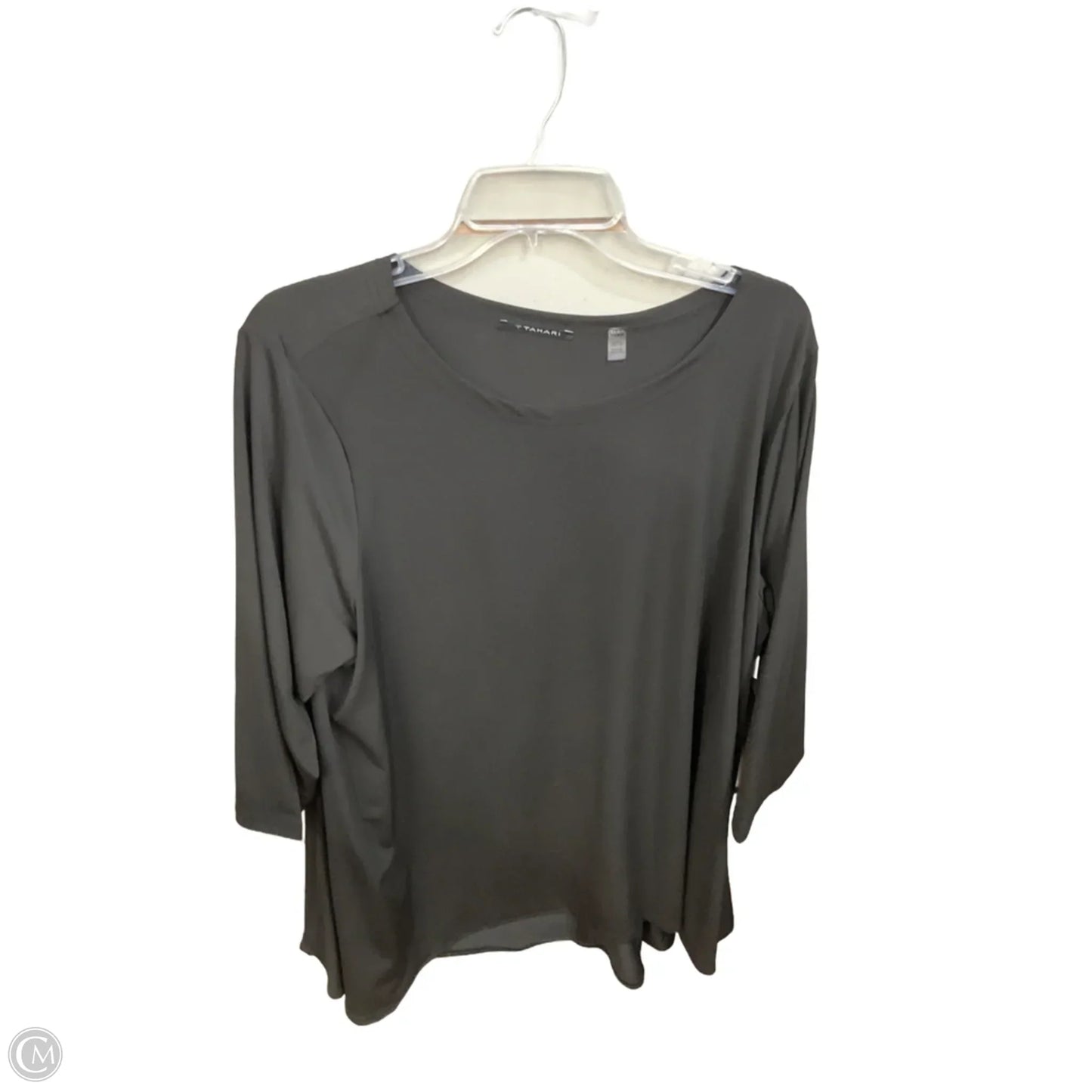 Tunic 3/4 Sleeve By Tahari In Black, Size: 2x