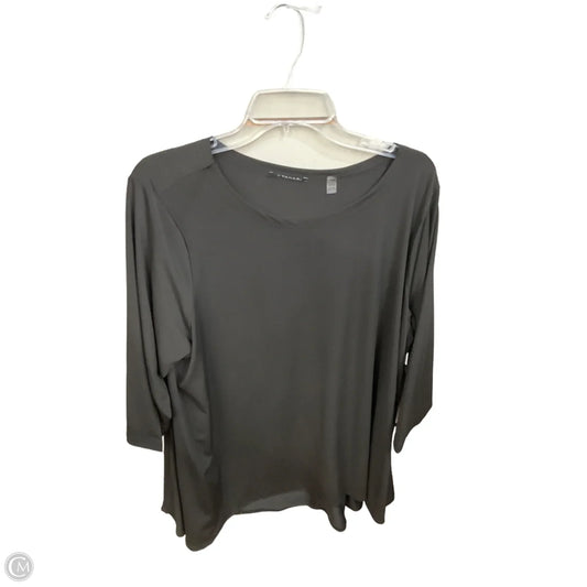 Tunic 3/4 Sleeve By Tahari In Black, Size: 2x