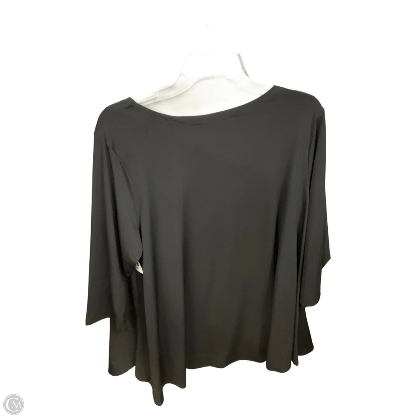 Tunic 3/4 Sleeve By Tahari In Black, Size: 2x