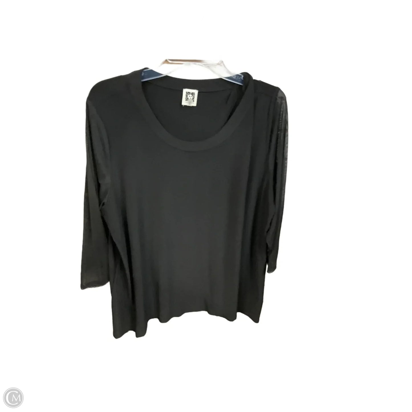 Tunic 3/4 Sleeve By Anne Klein In Black, Size: 2x