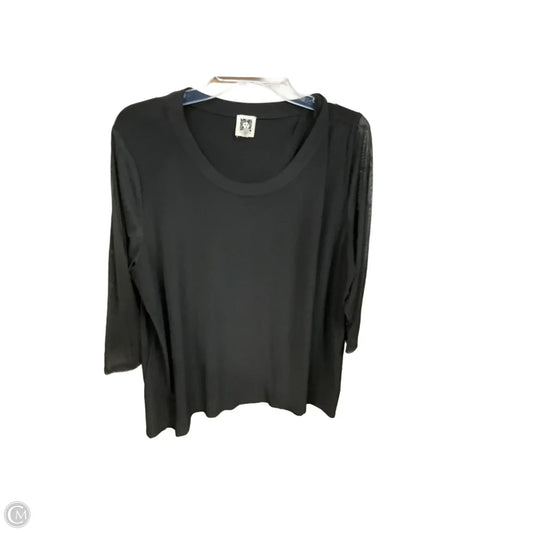 Tunic 3/4 Sleeve By Anne Klein In Black, Size: 2x