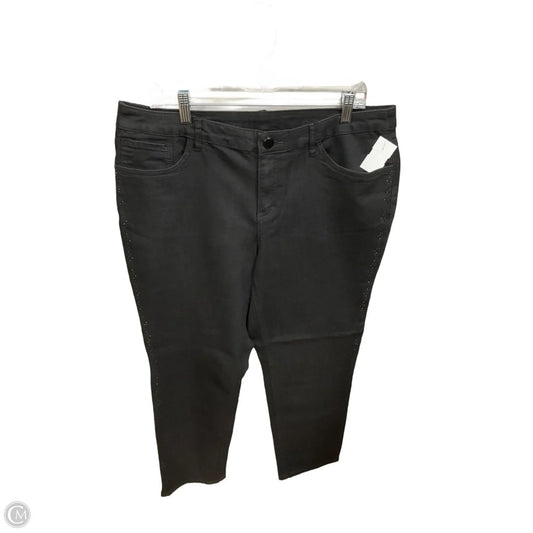 Jeans Straight By Christopher And Banks In Black Denim, Size: 14p