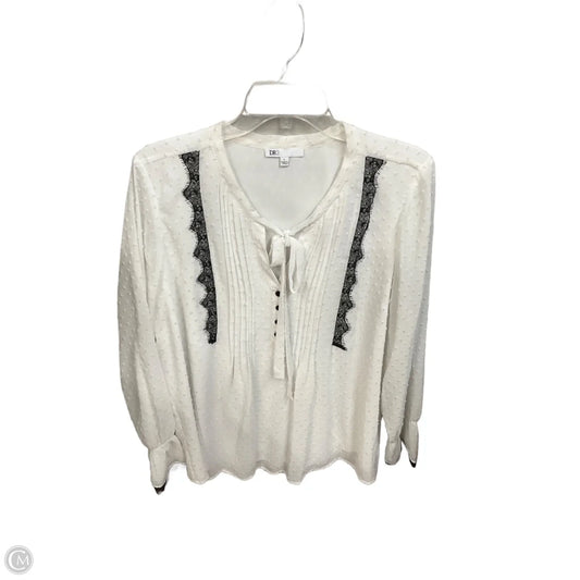 Top Long Sleeve By Dr2 In Blue & White, Size: L