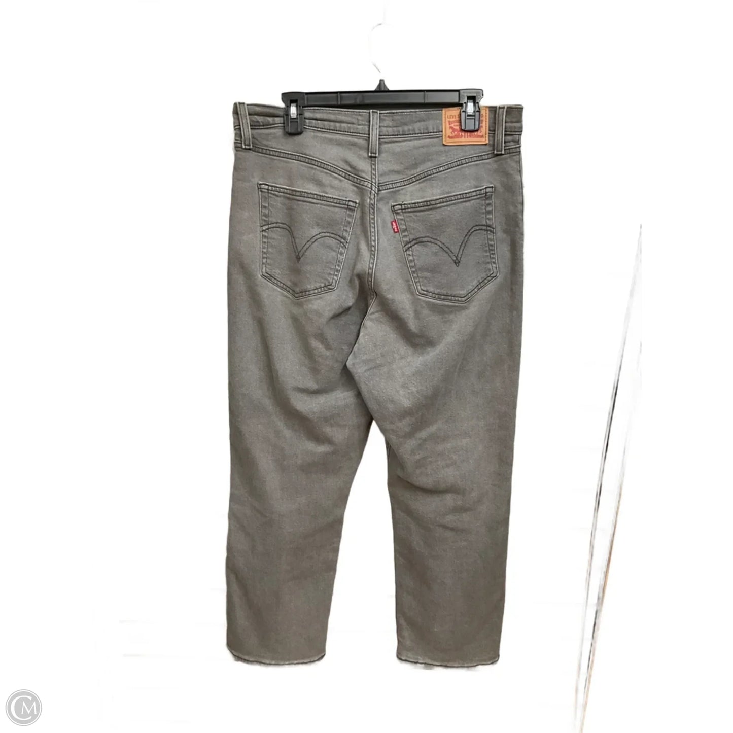 Jeans Straight By Levis In Grey Denim, Size: 12