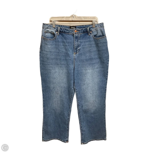 Jeans Wide Leg By Express In Blue Denim, Size: 16