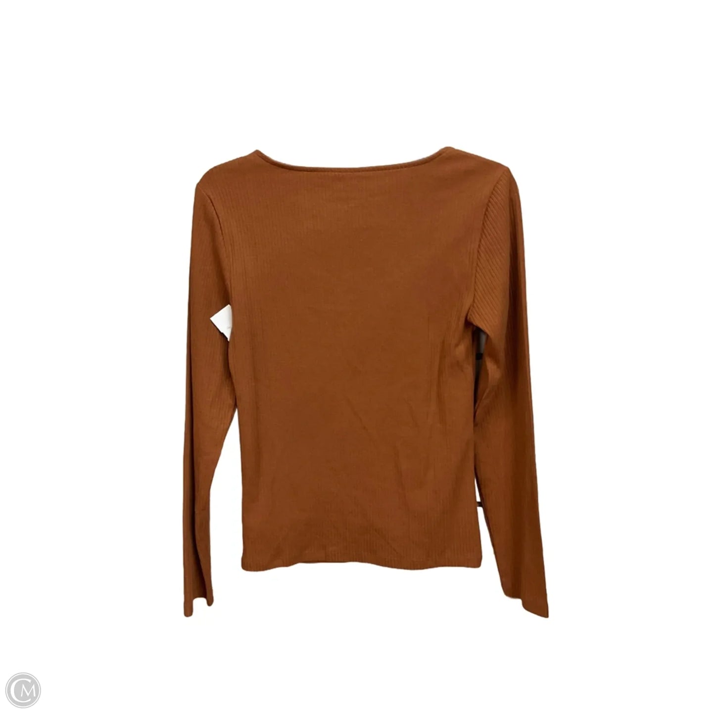 Top Long Sleeve Basic By Gap In Brown, Size: M
