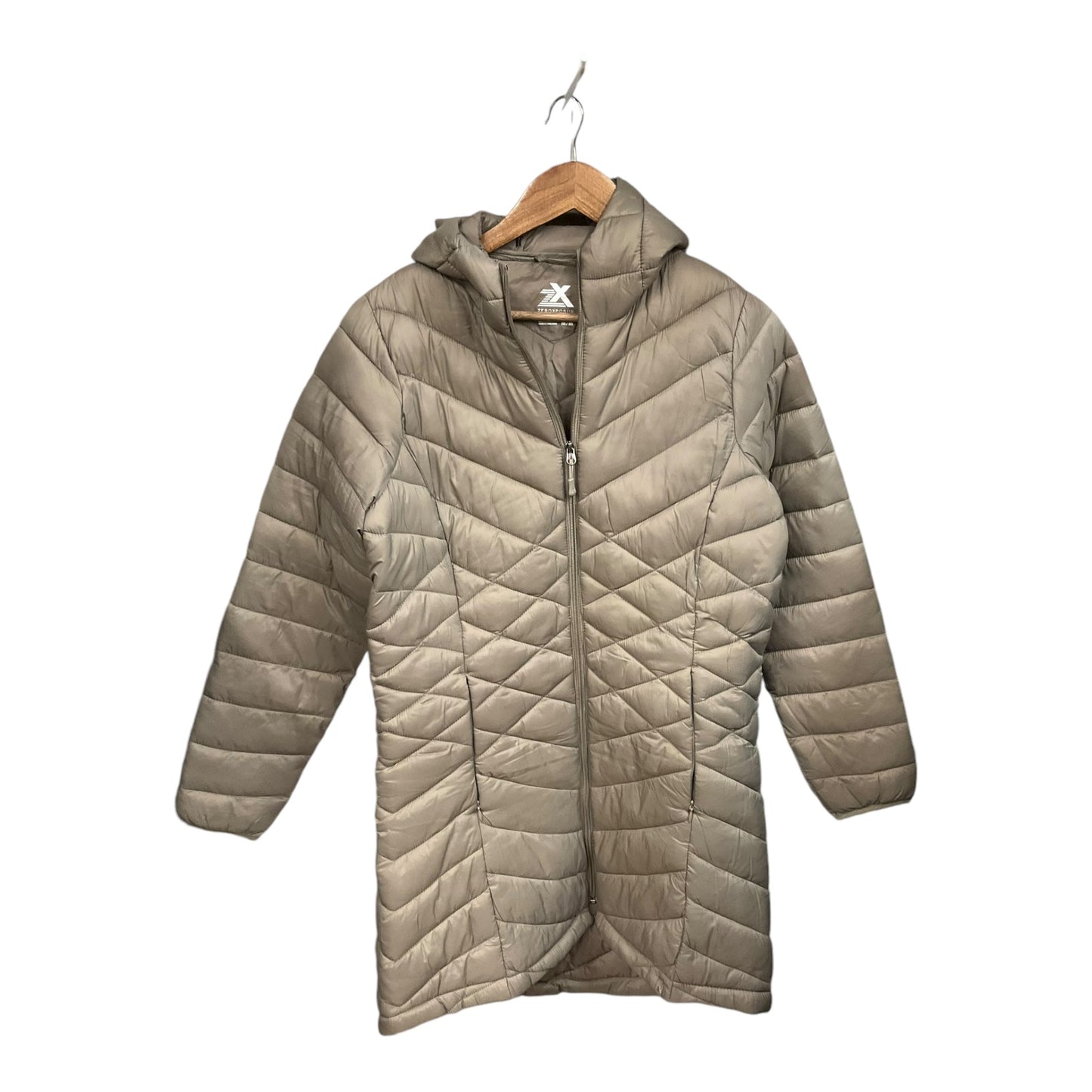 Coat Puffer & Quilted By Zero Xposure In Taupe, Size: M