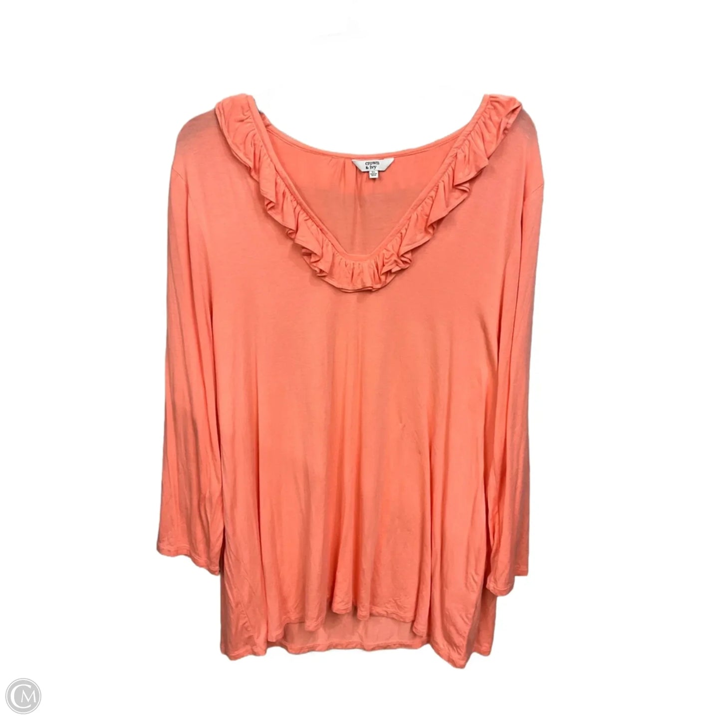 Top Long Sleeve By Crown And Ivy In Coral, Size: Xl