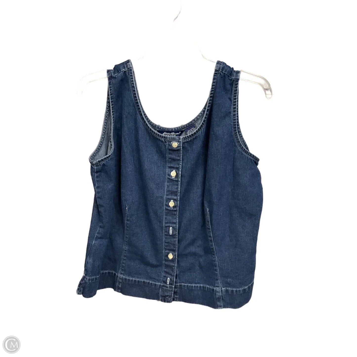 Top Sleeveless By Eddie Bauer In Blue Denim, Size: Xl