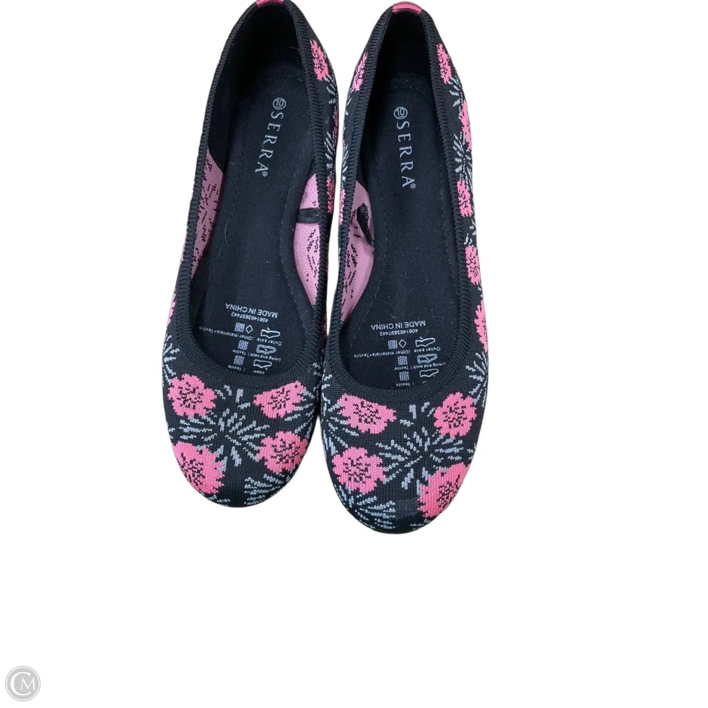 Shoes Flats By Serra In Black & Pink, Size: 10