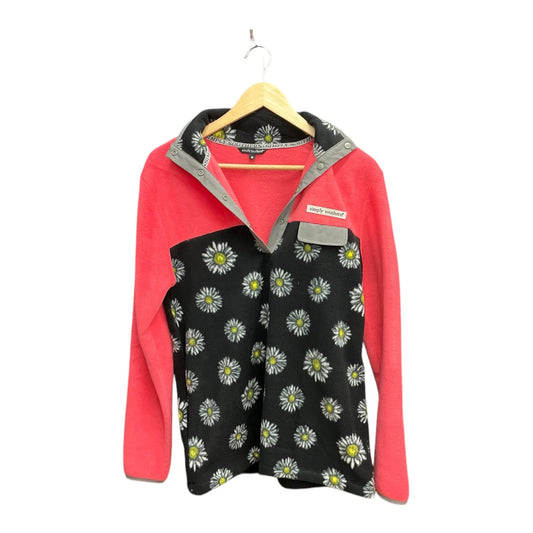 Jacket Fleece By Simply Southern In Floral Print, Size: M