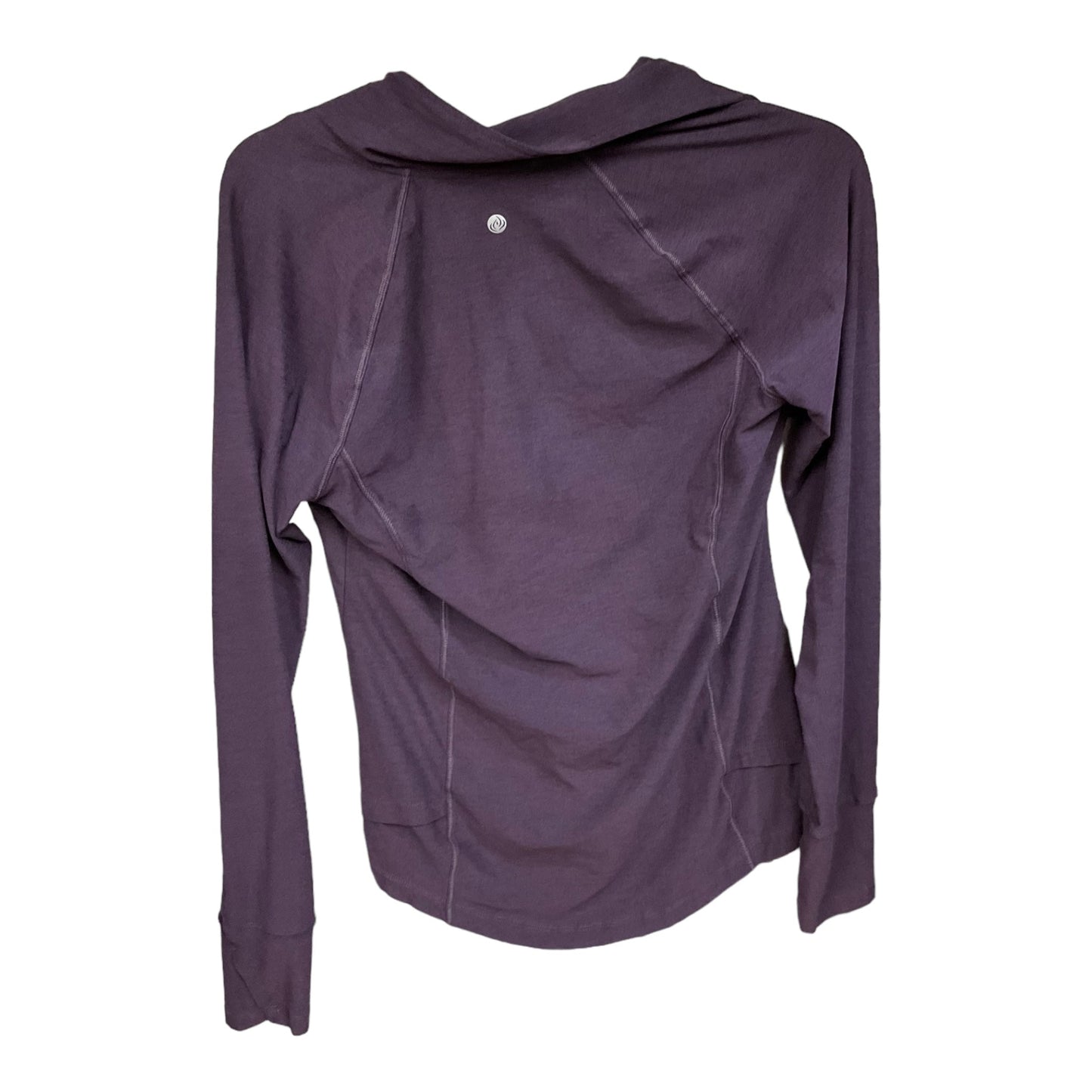 Purple Athletic Top Long Sleeve Collar Apana, Size S