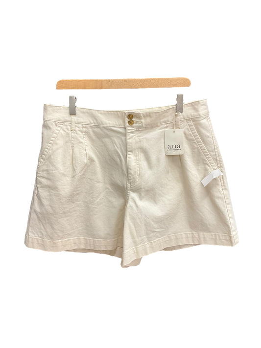 Cream Denim Shorts Ana, Size 16