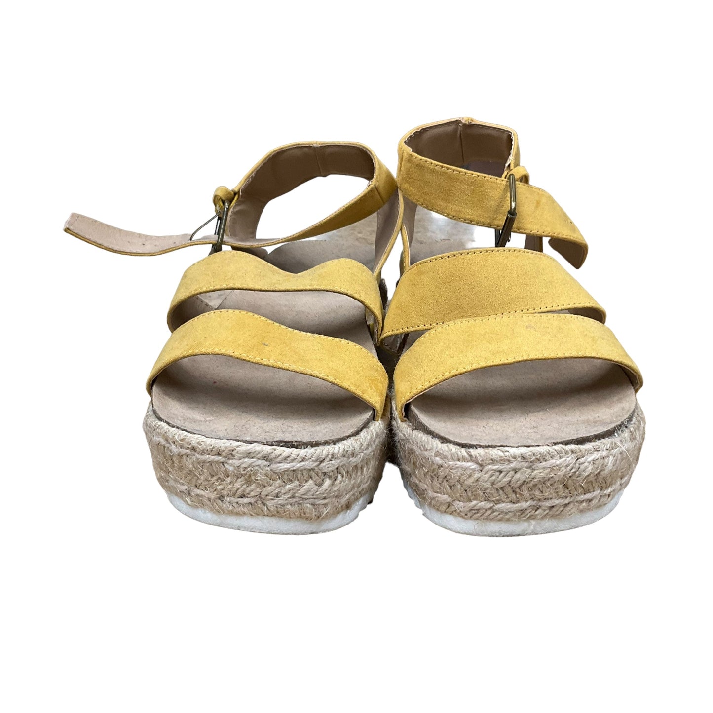 Yellow Sandals Heels Platform Universal Thread, Size 9