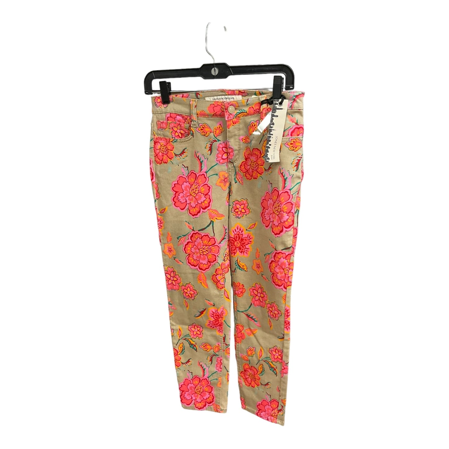 Floral Print Jeans Cropped Jones New York, Size 6
