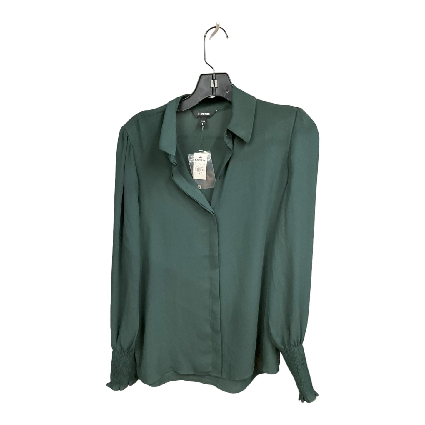 Green Blouse Long Sleeve Express, Size S