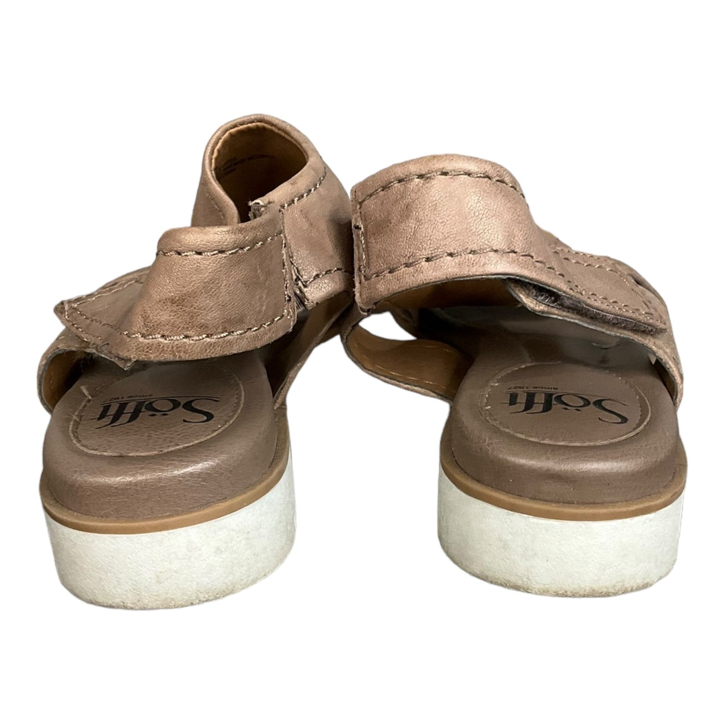 Brown Sandals Heels Wedge Sofft, Size 7