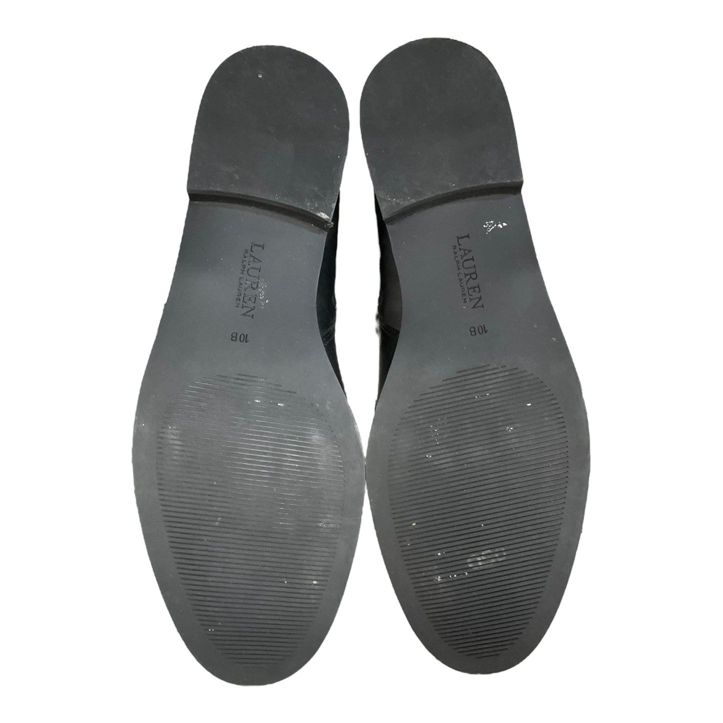 Black Boots Ankle Flats Lauren By Ralph Lauren, Size 10
