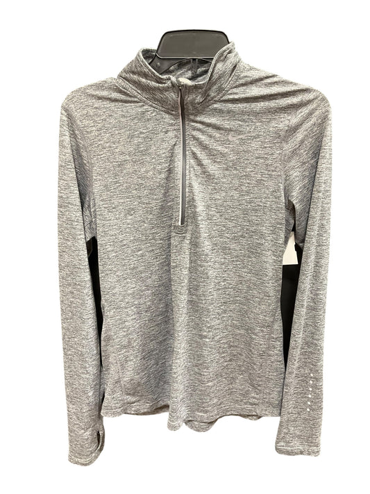 Athletic Top Long Sleeve Collar By Nike Apparel In Grey, Size: S