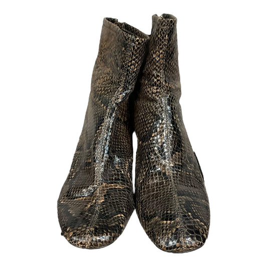 Snakeskin Print Boots Ankle Heels Zara, Size 8.5