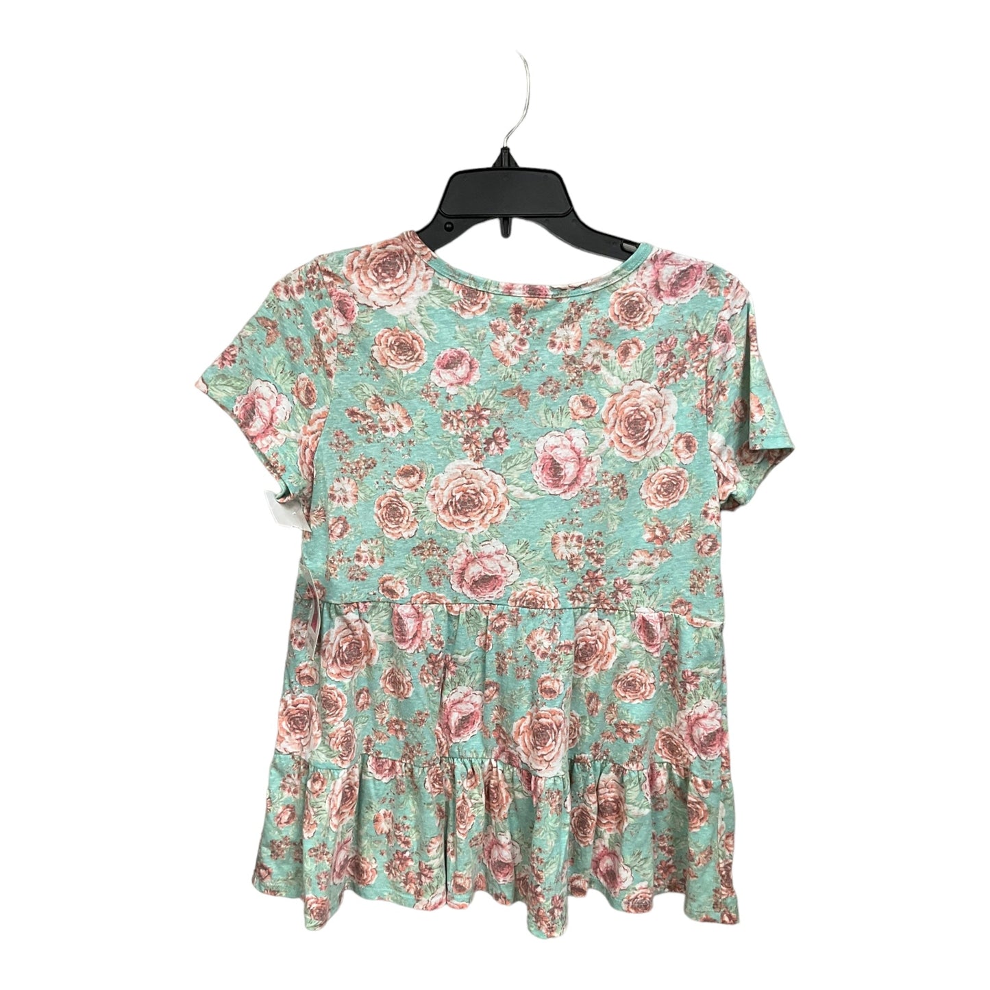 Floral Print Top Short Sleeve Bobbie Brooks, Size S