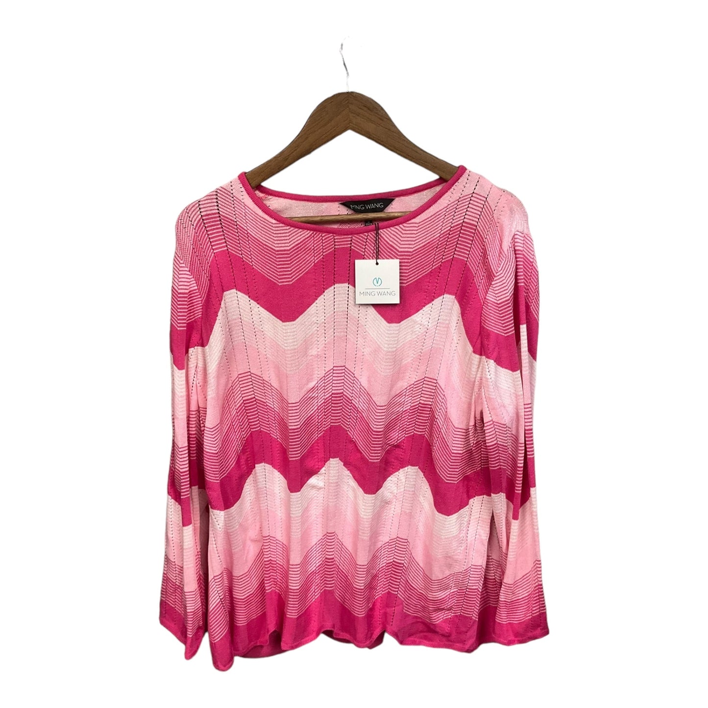 Top Long Sleeve By Ming Wang In Pink, Size: Petite   Xl