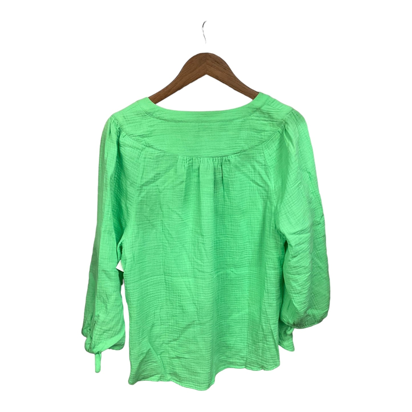 Blouse 3/4 Sleeve By Talbots In Green, Size: L