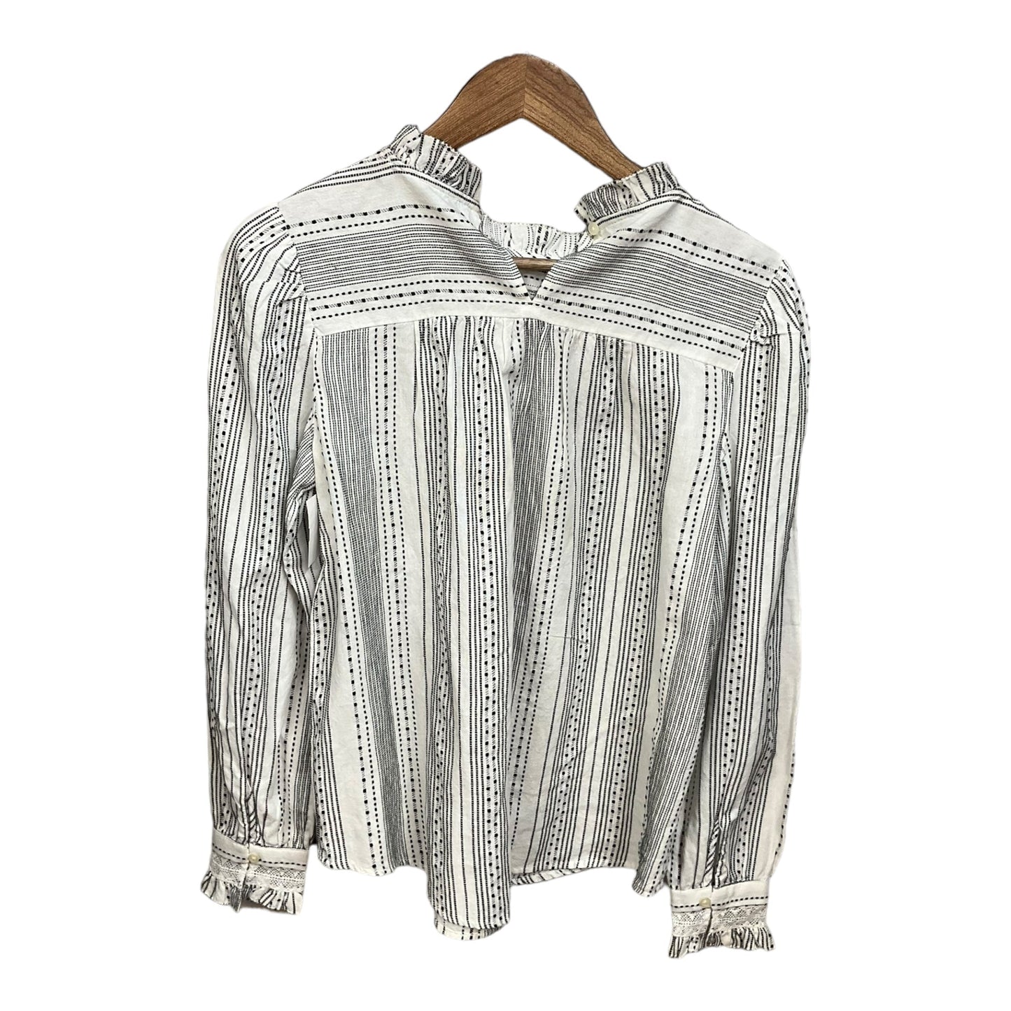 Striped Pattern Blouse Long Sleeve Loft, Size S