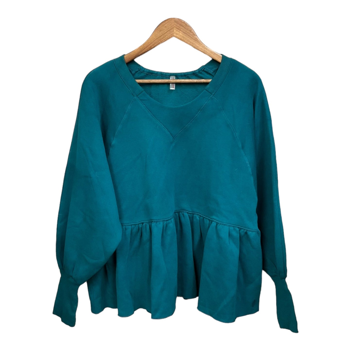 Sweatshirt Crewneck By Free People In Teal, Size: Xs