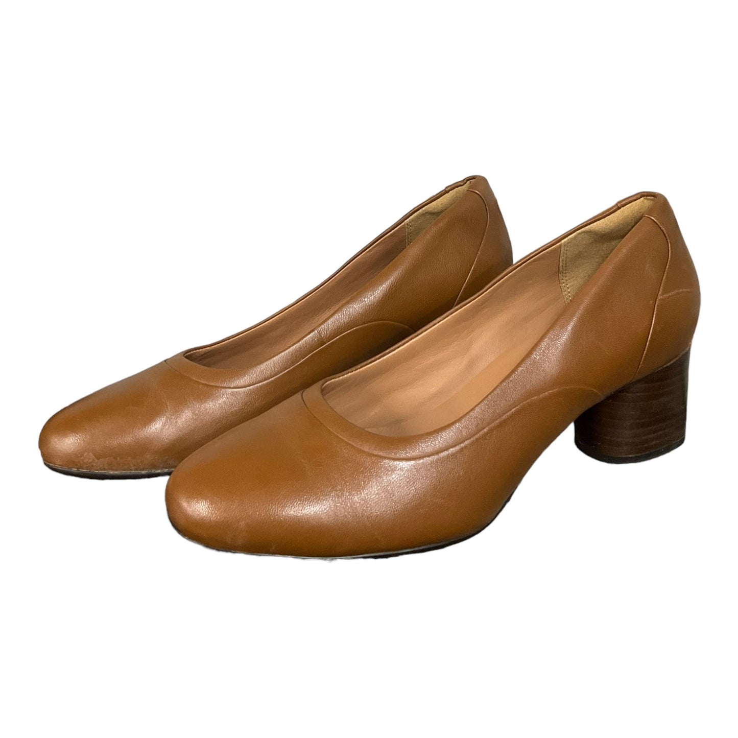 Shoes Heels Block By Clarks In Brown, Size: 8.5