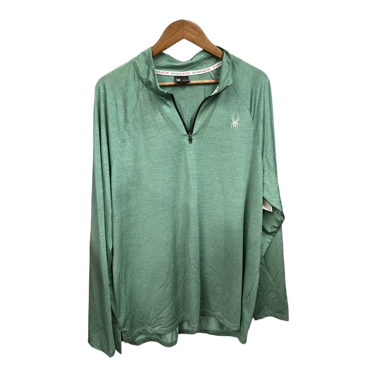 Athletic Top Long Sleeve Collar By Spyder In Green, Size: Xxl