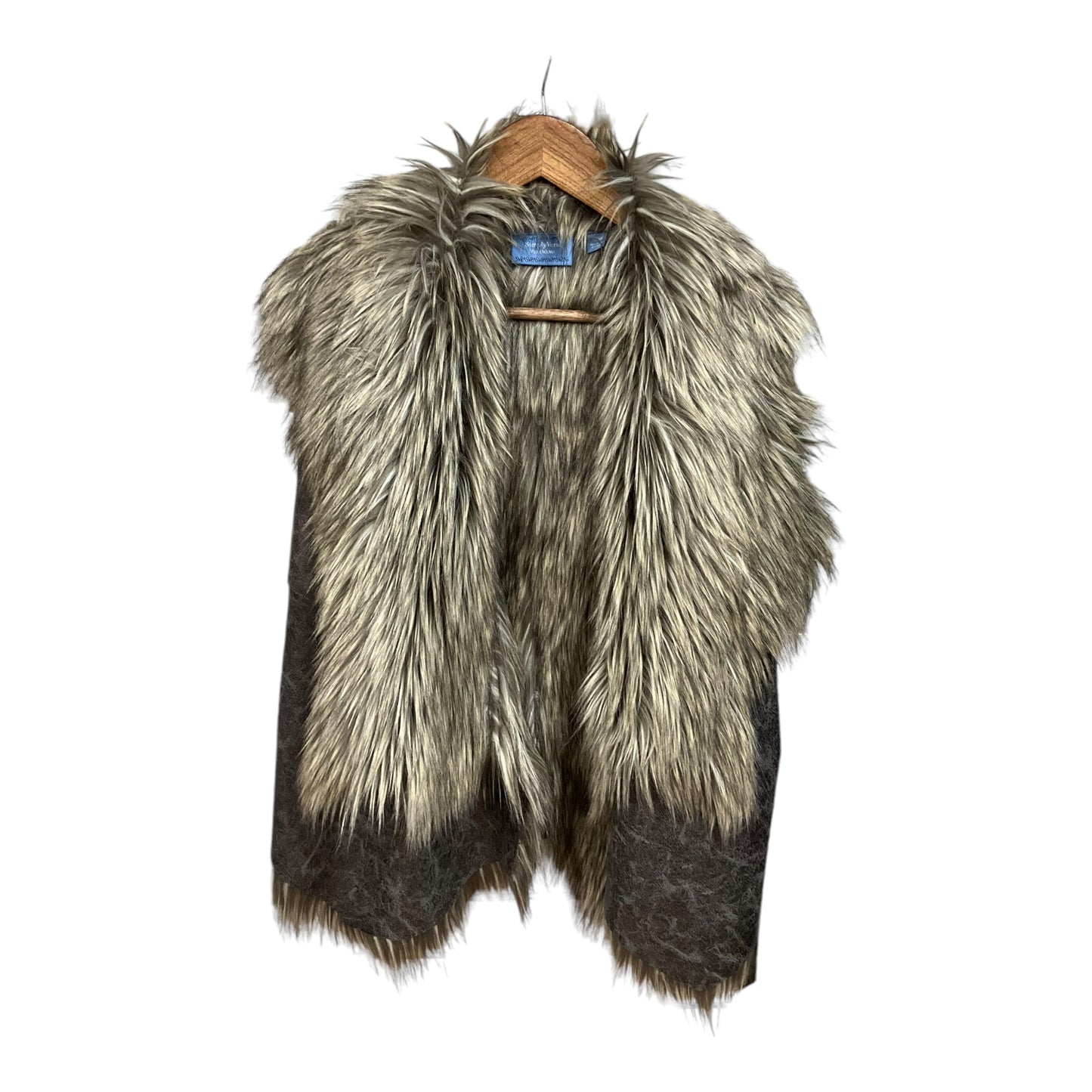 Vest Faux Fur & Sherpa By Simply Vera In Grey, Size: S