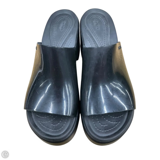 Sandals Heels Block By Crocs In Black, Size: 9