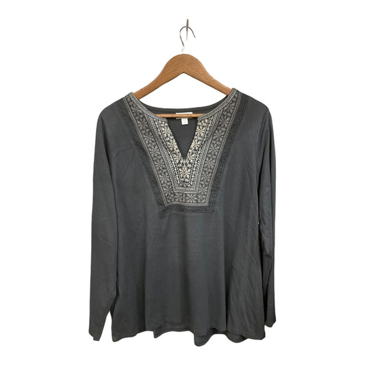 Top Long Sleeve By J. Jill In Grey, Size: Xl