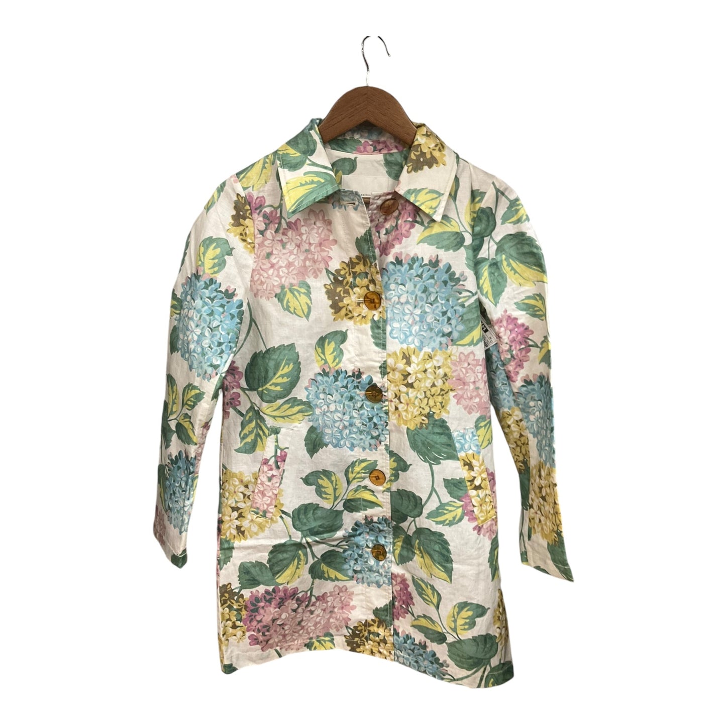 Coat Raincoat By Anthropologie In Floral Print, Size: Xs