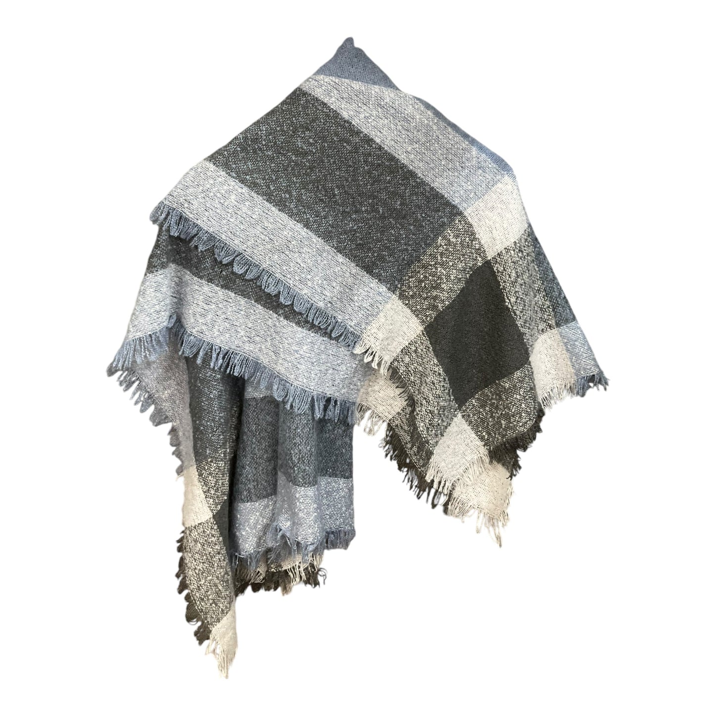 Scarf Winter By Clothes Mentor In Blue & Grey