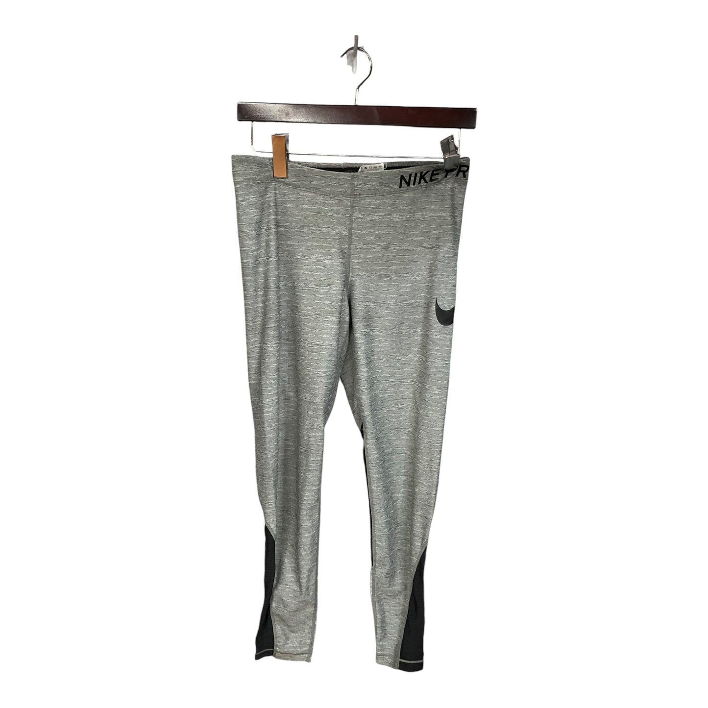 Athletic Leggings By Nike Apparel In Grey, Size: L