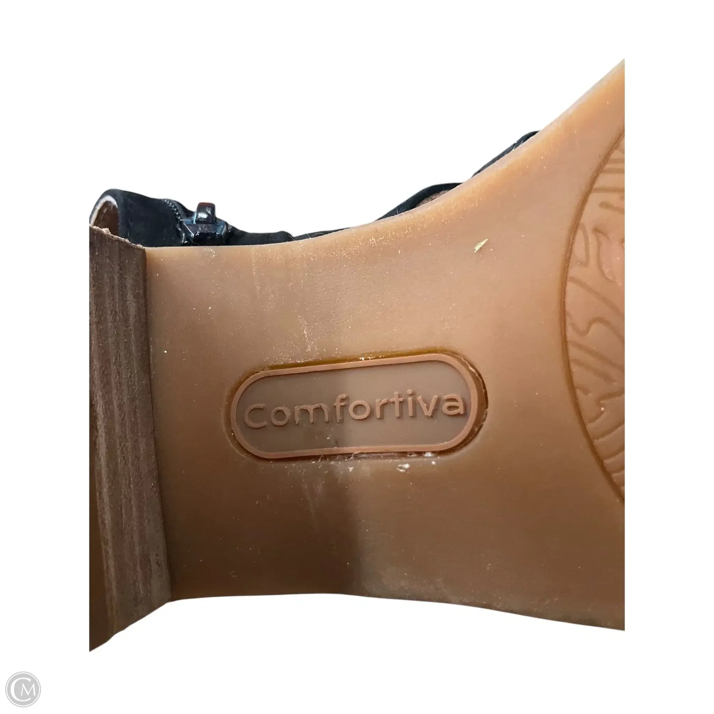 Sandals Heels Block By Comfortiva In Black, Size: 7