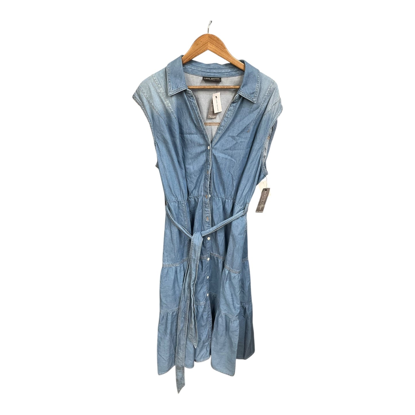 Dress Casual Midi By Lane Bryant In Blue Denim, Size: 1x