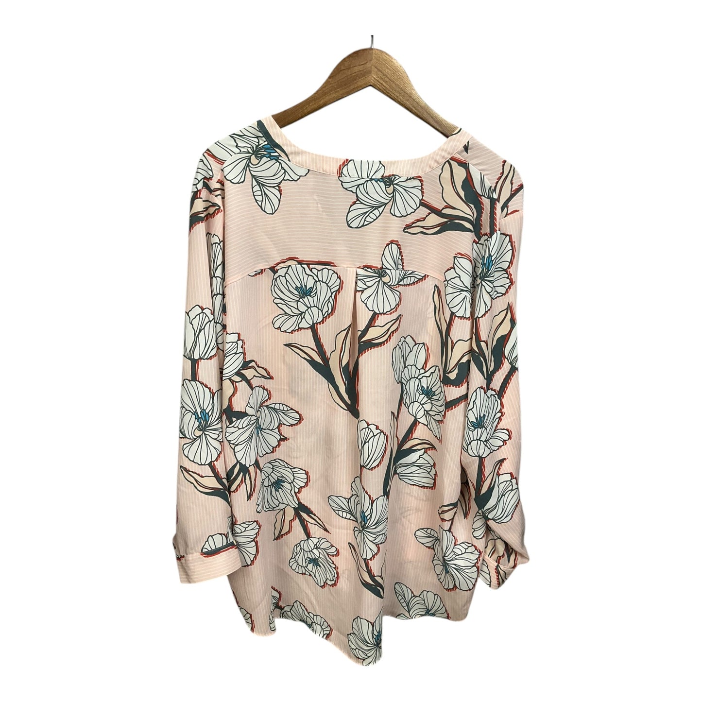 Blouse Long Sleeve By Simply Emma In Floral Print, Size: 3x